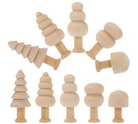 Milisten 10Pcs Unfinished Wooden Mushroom Pendants DIY Painting Craft Decorations Small Rustic Trees for Kids Home and Party Decor