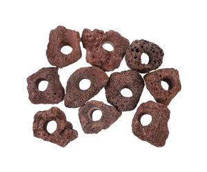 Milisten 10pcs Volcanic Rock Fish Tank Ornaments 5-6cm Aquarium Habitat Stones Holes for Aquatic Plant Attachment and Fish Shelter Decoration