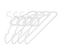 Milisten 10pcs White Heart Shape Plastic Coat Hangers with Loops for Home Clothes Hanging Rack Suitable for Dresses and Light Garments