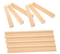 Milisten 10Pcs Wood Color English Letters Base Display Stand for DIY Crafts and Decorations Pinewood Support for Spelling and Learning Activities