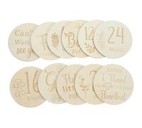 Milisten 11 Pcs Double Sided Pregnancy Weekly Signs Creative Wooden Photo Props for Tracking Your Journey Lightweight Portable Discs for All Occasions