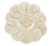 Milisten 11 Pcs Wooden Weekly Signs Pregnancy Announcement Board Set Smooth, Easy to Carry Discs for Baby Showers and Maternity Parties, Creative Design Pregnancy Journey Markers