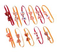 Milisten 11pcs Adjustable Dog Bow Tie Collar with Pumpkin Maple Leaves Pattern for Puppies and Cats Soft Comfortable Pet Neckties for Autumn Halloween Thanksgiving Party Accessories