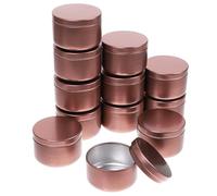 Milisten 12pcs 50ml Aluminum Candle Jars with Lids Brown Small Round Storage Containers for Candle Making Solid Scented Wax Travel Tins Reusable