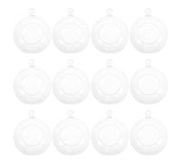Milisten 12pcs Acrylic Hanging Globe Orbs Tea Light Candle Holders Clear Air Plant Tillandsia Succulent Vase Hanger for LED Candles Wedding Indoor Outdoor House Decor 8cm