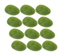 Milisten 12pcs Artificial Mossy Stone Decoration Moss Rocks Garden Layout Prop Foam Realistic Look Design Versatile Finely Crafted for Outdoor Micro Landscape
