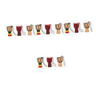 Milisten 12pcs Djembe Drum Keychain African Wood Drum Key Ring Pendant for Car Bag Charm Birthday for Party Favor Assorted style