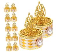 Milisten 12pcs Gold Candy Storage Boxes Elegant Reusable Wedding Favor Boxes with Satin Edging for Chocolates Jewelry and Small Gifts for Anniversaries Birthdays and Parties