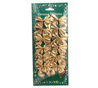 Milisten 12pcs Golden Satin Ribbon Bows for Christmas Tree Hanging Decorations Sweet Bowknot Ornaments for Holiday Home Decor and Festive Celebrations