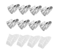 Milisten 12pcs Guitar Finger Pick Set with Wear-resistant Metal Finger Picks and White Celluloid Thumb Plectrums for Acoustic Guitar Banjo Ukulele Bass and Mandolin Accessories