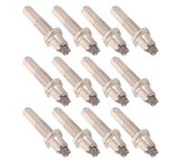 Milisten 12Pcs Hexagon Tungsten Steel Hiking Pole Tips Replacement, Threaded Walking Stick Spikes for Outdoor Trekking and Nordic Walking