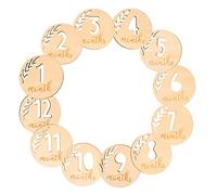 Milisten 12Pcs Hollowed Monthly Milestone Cards for Newborn Photography Props Natural Wood Growth Commemorative Blocks Safe Durable Design for Capturing Precious Moments