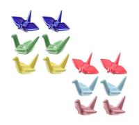 Milisten 12pcs Japanese-Style Ceramic Paper Crane Chopsticks Racks and Pen Holders, Mixed Colors Chopstick Rest Set for Kitchen Dining Table Desktop Ornament