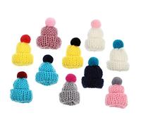 Milisten 12Pcs Knitted Hats Multi Function Tiny Woolly Hats for DIY Crafts Decorative Accessories Party Favors and Home Decor Random Colors