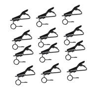 Milisten 12Pcs Lapel Lavalier Mic Clip Tie Clip for Voice Chat Video Conferencing Karaoke Iron Clip with High Elasticity Black