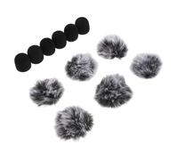 Milisten 12pcs Lavalier Microphone Windscreen Fur Windscreen Covers Sponge Wind Muff for Mini Clip Wireless Mic Lapel Mic Protective Covers