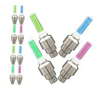 Milisten 12pcs LED Bike Wheel Lights Valve Stem Flashing Lamps for Bicycles Motorcycles Cars Weatherproof Night Safety Visibility Enhancer with Stable Lighting and Quick Installation