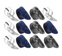 Milisten 12pcs Metal Guitar Pick Bulk Set Thumb and Index Finger Picks for Mandolin Ukulele Banjo Acoustic Electric Guitar Accessories