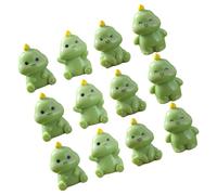 Milisten 12pcs Mini Resin Dinosaur Figurines Small Animal Figures for Garden Landscape and Aquarium Decor Cute Green Dinosaur Models for Classroom Prizes and Fairy Garden Accessories