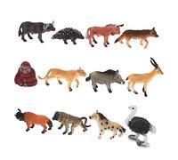 Milisten 12pcs Miniature African Wildlife Animal Models Set Realistic Animal Figurines for Boys and Girls Educational Zoo Playset Includes Hyena Gorilla Ostrich for Learning and Decoration