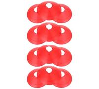 Milisten 12pcs Multi-function Flexible Soccer Disc Cones Made of Sturdy Pe Material for Football Training and Agility Drills, Portable Red Football Training Cones Set