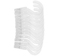 Milisten 12pcs Multipurpose Plastic Laundry Clips with Hooks, White Clothes Hanger Clips for Underwear Socks Drying, Travel and Bathroom Hanging Storage