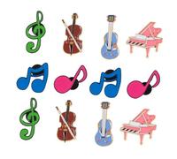 Milisten 12pcs Music Brooch Set: Miniature Musical Instrument & Note Pins - Cute Piano Guitar Violin Music Notes Lapel Pin Badge For Teachers Students Backpacks Hat Decoration