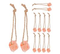 Milisten 12pcs Natural Mineral Salt Blocks for Livestock with Hanging Rope Pink Salt for Horses Cattle Goats Deer and Sheep Supports and Strong Bones