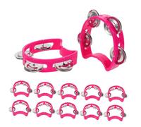 Milisten 12pcs Plastic Handheld Tambourines with Bells Rhythm Musical Instruments for Group Music Lessons Clean Shaker Percussion Bells for Classroom Parties Festivals Early Learning