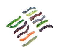 Milisten 12Pcs Realistic Caterpillar Prank Toys Funny Gag Parties Figurines for Imagination Collection for Halloween April Fool 's Day Pranks