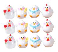 Milisten 12pcs Resin Chick Miniature Figurines for Fairy Garden Decor Lightweight Moss Microlandscape Ornament Unique Micro Landscaping Accessories for Lawn Scenes