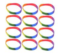 Milisten 12Pcs Silicone Rainbow Pride Wristbands Vibrant Lgbt Bracelets for Parties Events Celebrations Comfortable Durable Wear for Showing Love and Support