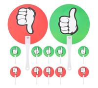 Milisten 12Pcs Teacher Classroom Paddles Yes No Voting Boards Green Red Compact Reusable Handheld Tools for Student Feedback in School