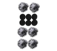 Milisten 12Pcs Wireless Lavalier Microphone Accessories Set 6 Furry Windscreens and 6 Sponge Covers, Mini Mic Windproof Covers for Outdoor Recording and Interview Use