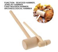 Milisten 12Pcs Wooden Crab Mallet Hardwood Seafood Hammer for Lobster and Shellfish Cracking Smooth Surface Mallet Tool for Shell Cracking and Removal