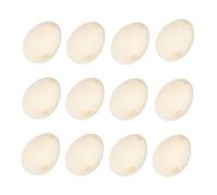 Milisten 12PCS Wooden Easter Graffiti Eggs DIY Hand Painted Imitation Egg Props for Painting Practice Classroom Craft Supplies