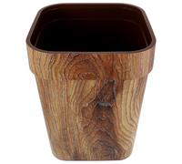 Milisten 13 Gallon Wood Grain Trash Can, Square Open Plastic Waste Bucket 30.5cm Height X 24cm Width, Coffee Color Bathroom and Office Garbage Storage Bin