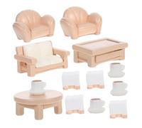 Milisten 13Pcs Miniature Dollhouse Furniture Set Realistic Tiny House Decor with Sofa Chairs and Tables for Bedroom and Living Room Accessory