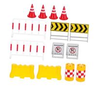 Milisten 14 pcs Traffic Sign Play Realistic Roadblocks Cones for Creative Miniature Landscapes for Photography Decoration Fun Learning