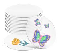 Milisten 15 Pcs Acrylic Discs Acrylic Blanks Round Circle Sheets 12cm for DIY Projects Model Making Crafting and Cake Boards