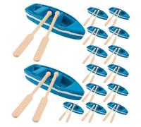 Milisten 15 Sets Mini Wooden Rowboat Model with Oars for Home Decor Sturdy Craft Boat Kits for DIY Dollhouse Nautical and Forest Miniature Scenes Versatile Collectibles