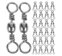 Milisten 150pcs High Strength Fishing Swivels Barrel Ring Barrel Fishing Swivel Rolling Connector Saltwater Freshwater Black