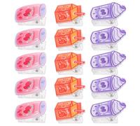 Milisten 15Pcs Decorative Acrylic Paper Clips Adorable Fruit Jar and Yogurt Shapes for Office Filing and Creative Note Holding