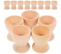 Milisten 15pcs DIY Wood Egg Stand Wooden Egg Holder Easter Holder Beige Smooth Surface Easy to Clean Party Wedding Decoration