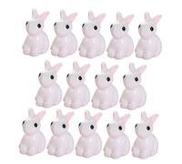 Milisten 15pcs Miniature Rabbit Figurines Lightweight Resin Mini Rabbit Models Cute Cartoon Bunny Animal Ornaments for Micro Landscape Dollhouse Cake Car Garden Decor