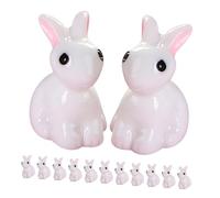 Milisten 15pcs Miniature Rabbit Statues Resin Craft Micro Landscape Ornament Realistic Bunny Figurines for Garden Dollhouse Cake Decoration Compact and Adorable Design