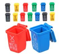 Milisten 15pcs Miniature Trash Sorting Bins for Dollhouse Detailed Mini Garbage Cans with Labels Interactive Waste Classification Models for Childrens Learning and Environmental