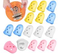Milisten 16 Pcs Kalimba Finger Protectors, Silicone Kalimba Thumb Protectors Fingertips Guards, Guitar Finger Protectors Thumb Picks Anti Slip Fingertip Protectors for Beginners