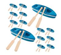 Milisten 16 Set Miniature Ship Decor Boat Ornaments Nautical Miniatures Mini Boat Model Wooden Sky-blue
