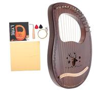 Milisten 16-tone Wooden Lyre Harp String Instrument Tuning Wrench and Spare Strings, Retro Style Musical Instrument Set Suitable for Beginners and Children